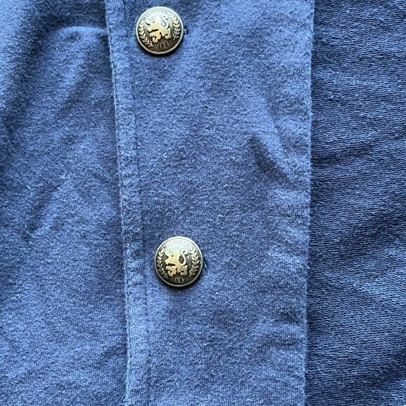 Tommy Hilfiger Jacket Womens Large Navy Blue Open Front Military Brass Buttons - Picture 2 of 8